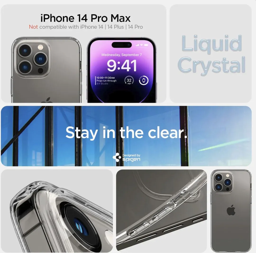 Spigen ACS04809 Liquid Crystal Backcover iPhone 14 Pro Max - Transparant
