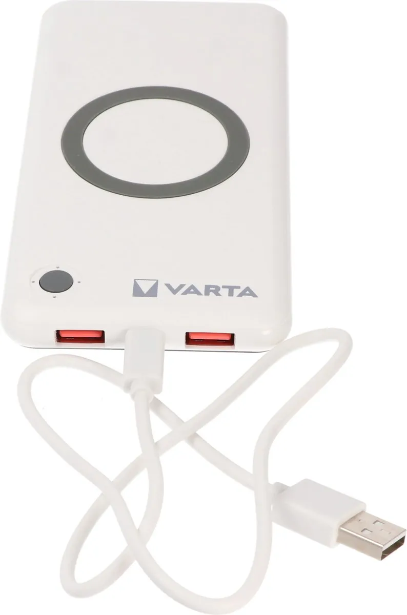Varta Powerbank 10000mAh 18W - 3x opladen - Wit - afbeelding 6 van 6