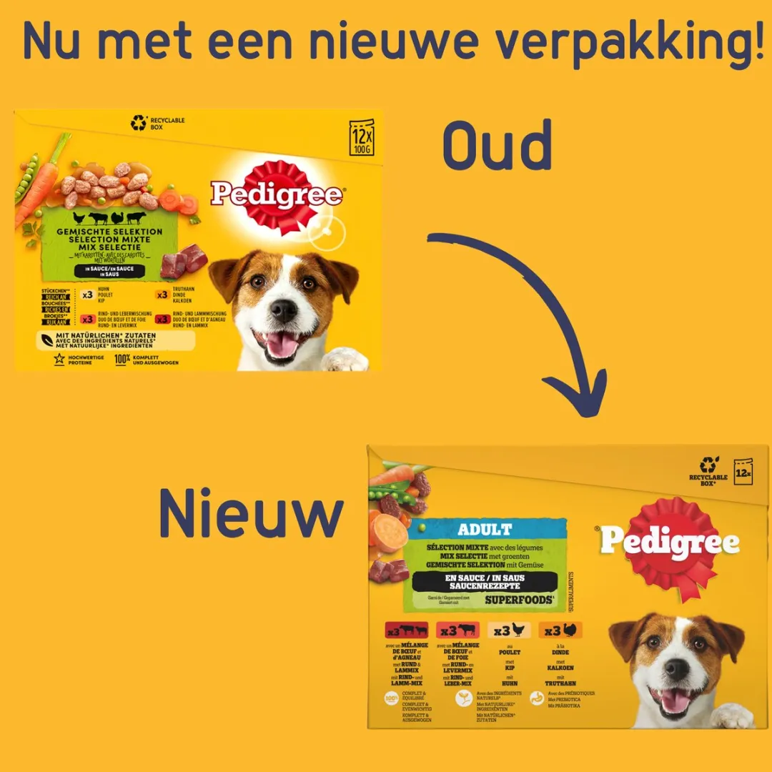 Pedigree Mix Selectie Hondenvoer Maaltijdzakjes 48x100g