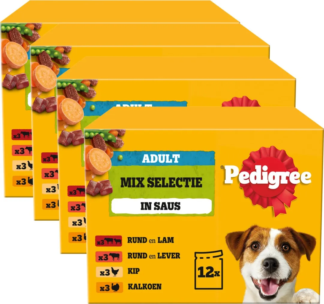 Pedigree Mix Selectie Hondenvoer Maaltijdzakjes 48x100g