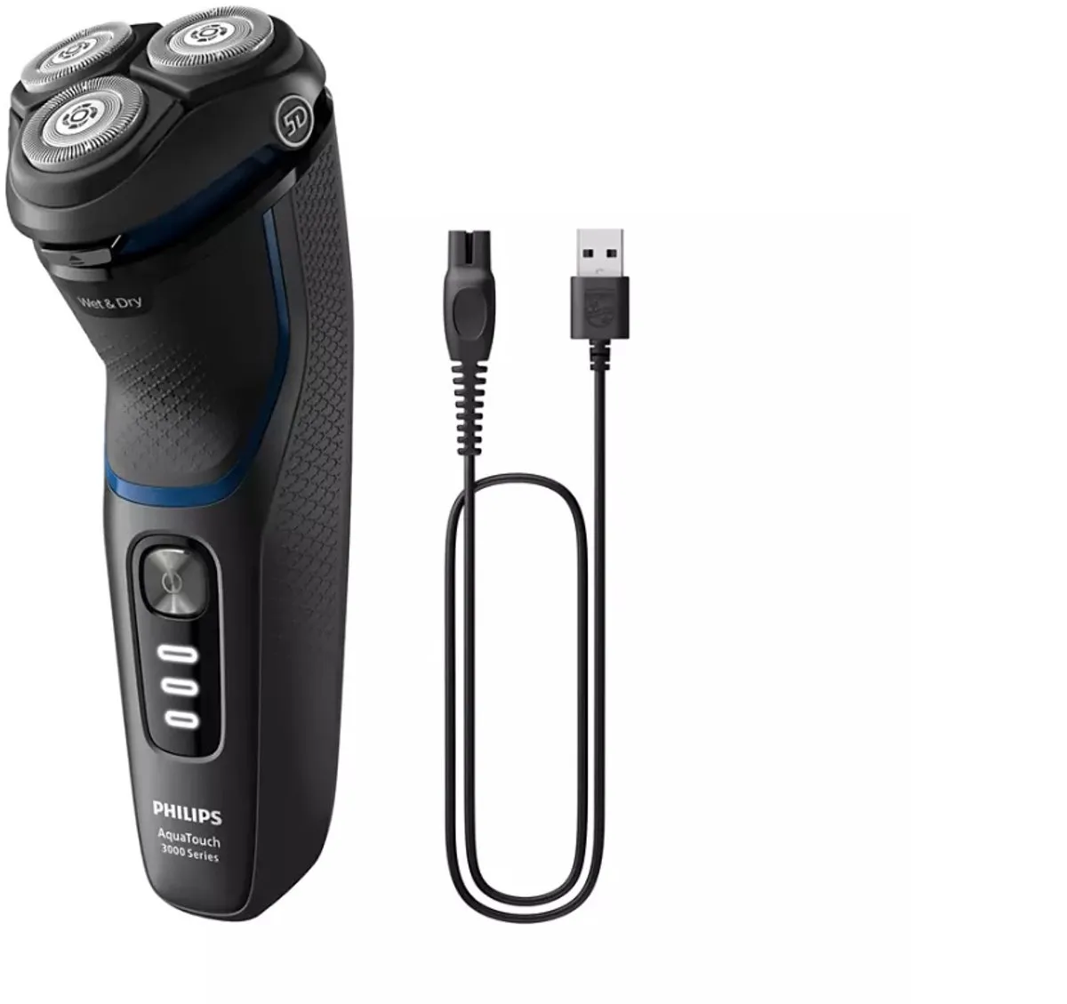 Philips Shaver 3000 Series S3344/13 Elektrisch Scheerapparaat - 3 Mesjes - Zwart/Blauw
