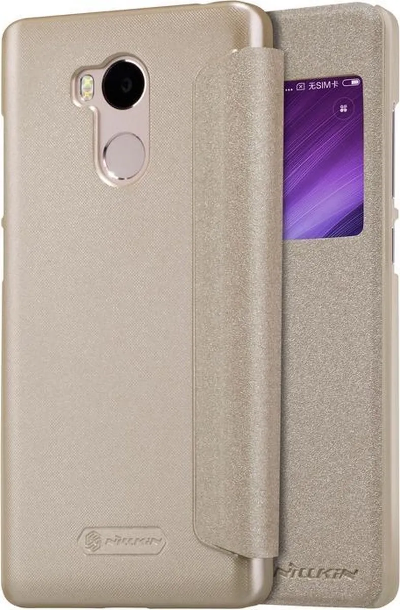 Nillkin Sparkle S-View Book Case Xiaomi Redmi 4 - Goud - afbeelding 4 van 6
