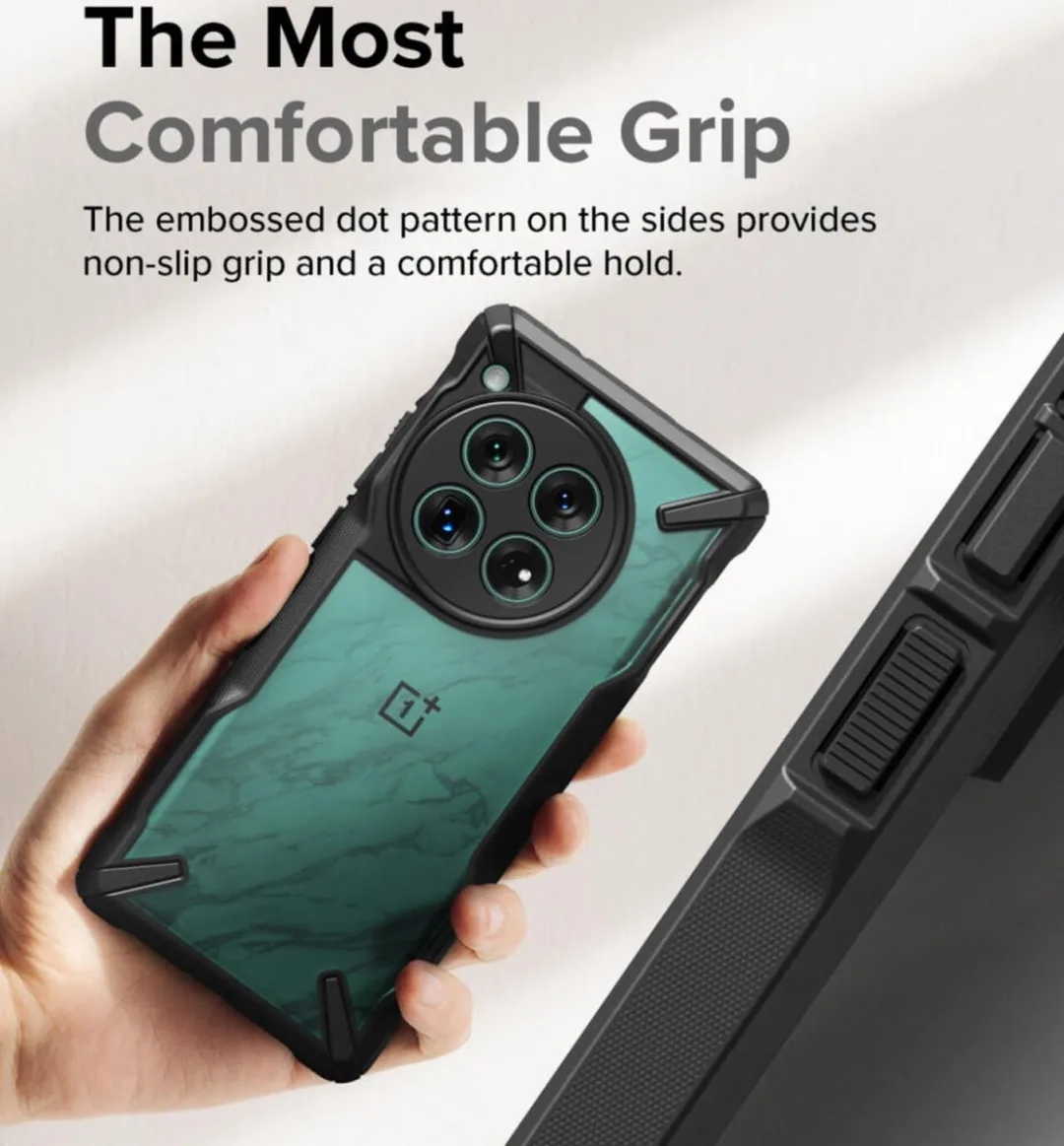 Ringke Fusion X Hoesje OnePlus 12 - Militaire Standaard - Zwart