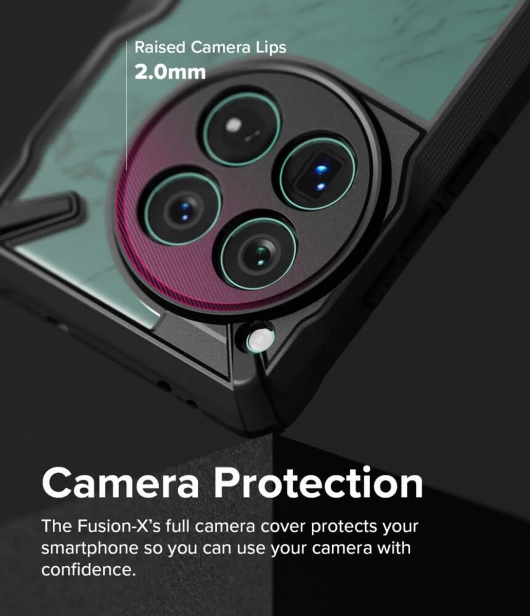 Ringke Fusion X Hoesje OnePlus 12 - Militaire Standaard - Zwart