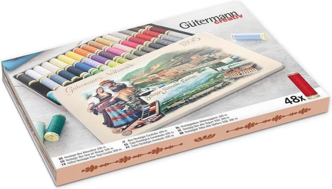 Gutermann Nostalgiedoos Allesnaaigaren - 48 Kleuren 100m