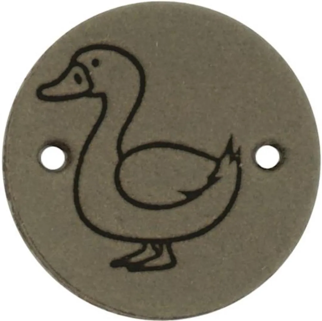 Durable Leren Label met Eendopdruk - 2cm - 2 Stuks