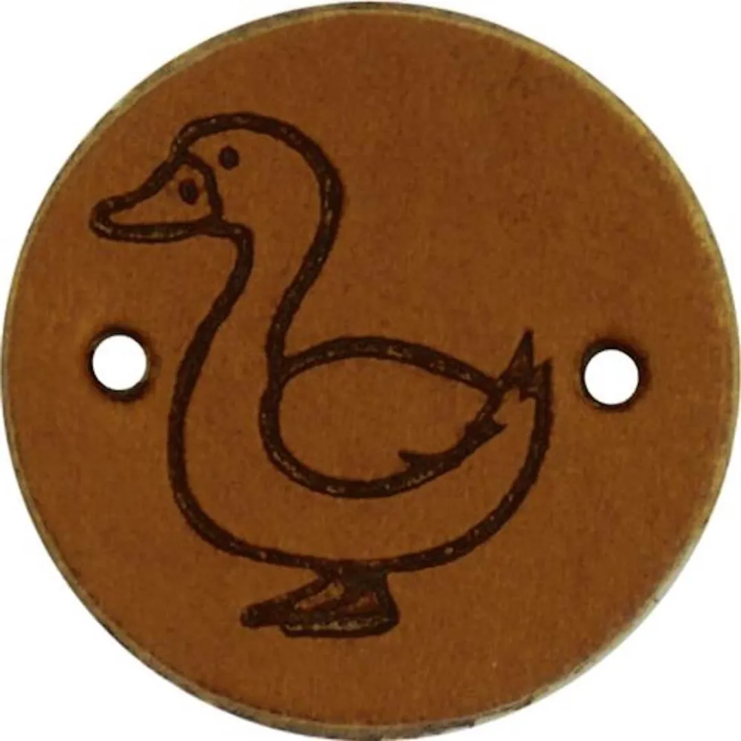 Durable Leren Label met Eendopdruk