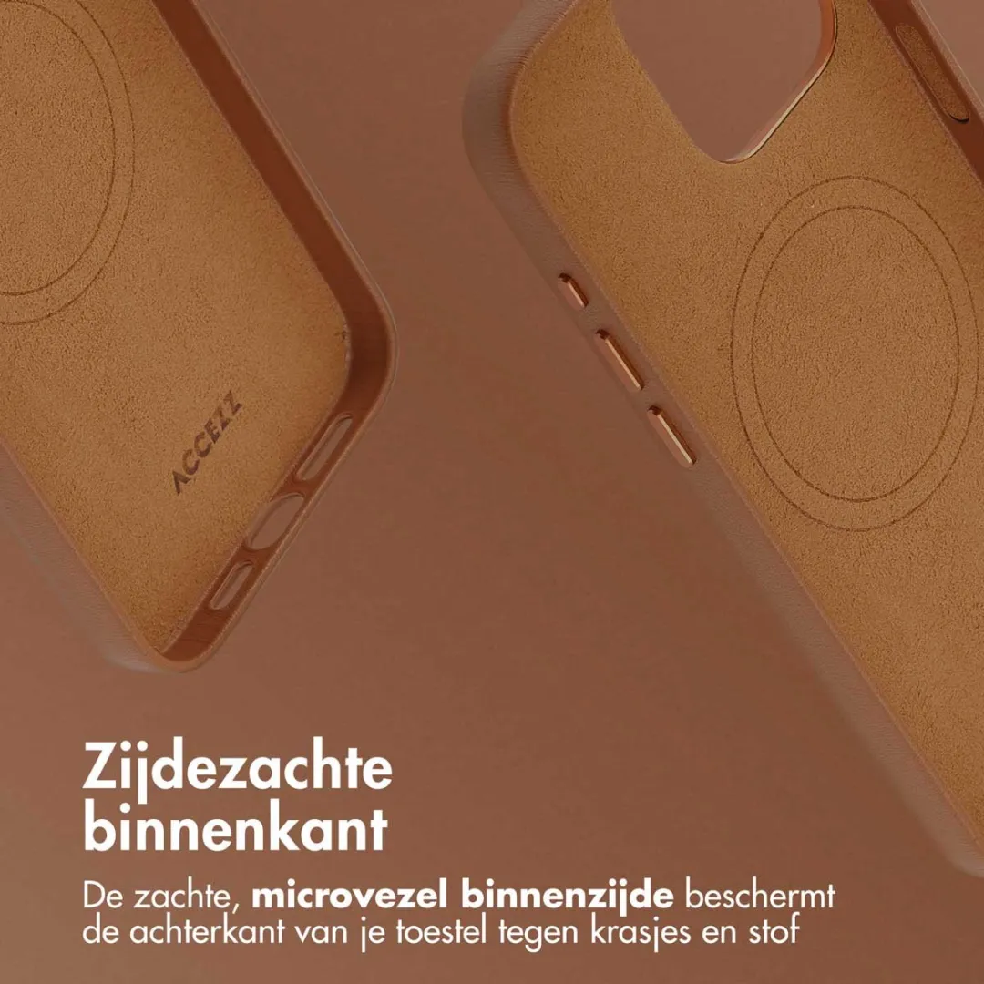 Accezz Hoesje iPhone 15 Pro Max - MagSafe Leder Sienna Brown
