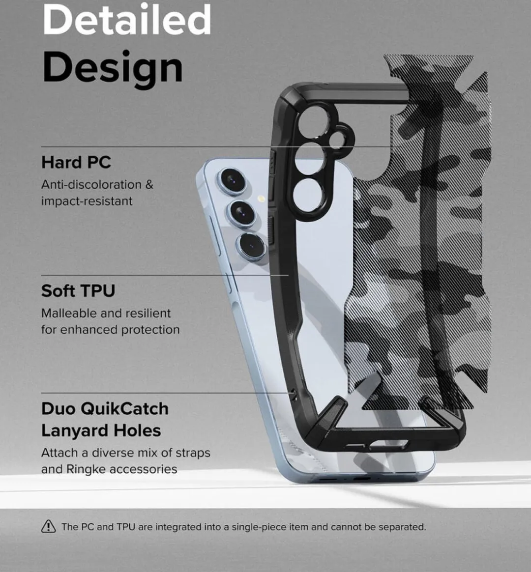 Ringke Fusion X Hoesje Samsung Galaxy A55 - Camo Zwart