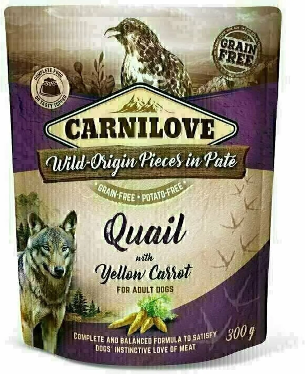Carnilove Dog Pouch Kwartel/Gele Wortel - 12 Stuks