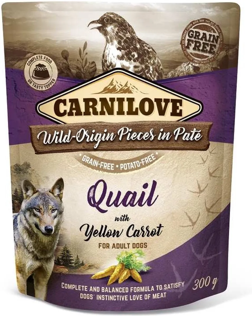 Carnilove Dog Pouch Kwartel/Gele Wortel
