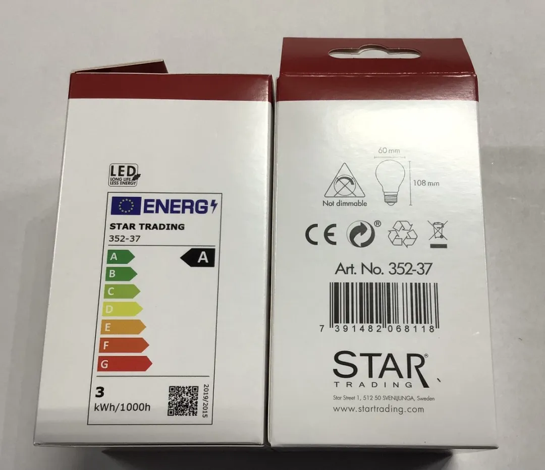 Star Trading Standaard Bol E27 2.2W Warm Wit - 5 Stuks