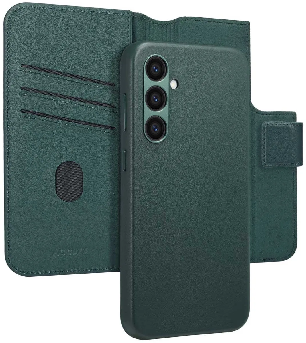 Accezz Hoesje Samsung Galaxy S24 Plus - Leather Bookcase 2-in-1 - Cedar Green