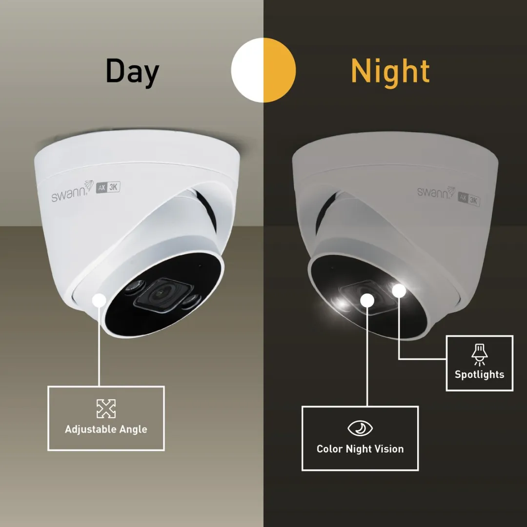 Swann AdvancedX SWNVK-8ADVX5MP4D-EU NVR - 4x 5MP Spotlight Dome IP Camera's 1TB Wit