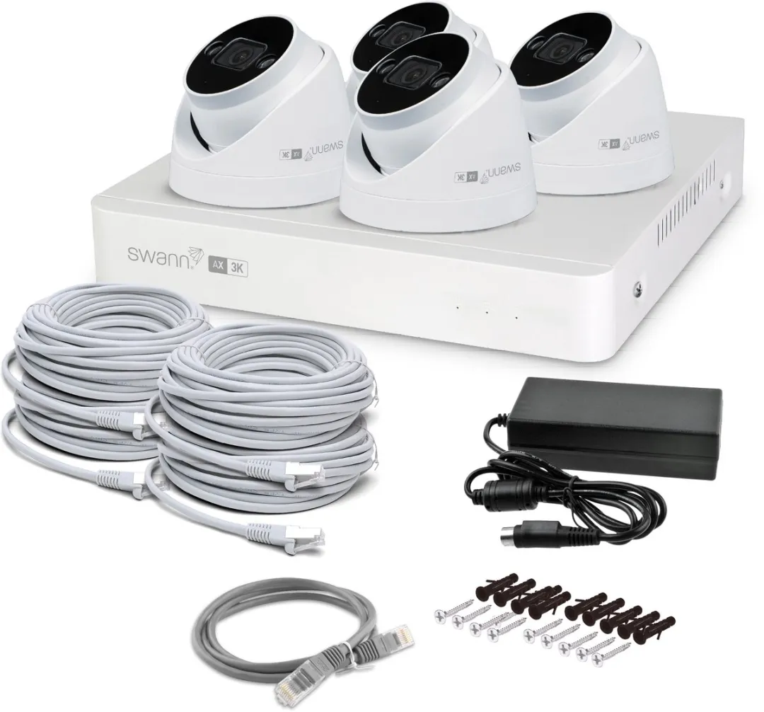 Swann AdvancedX SWNVK-8ADVX5MP4D-EU NVR - 4x 5MP Spotlight Dome IP Camera's 1TB Wit