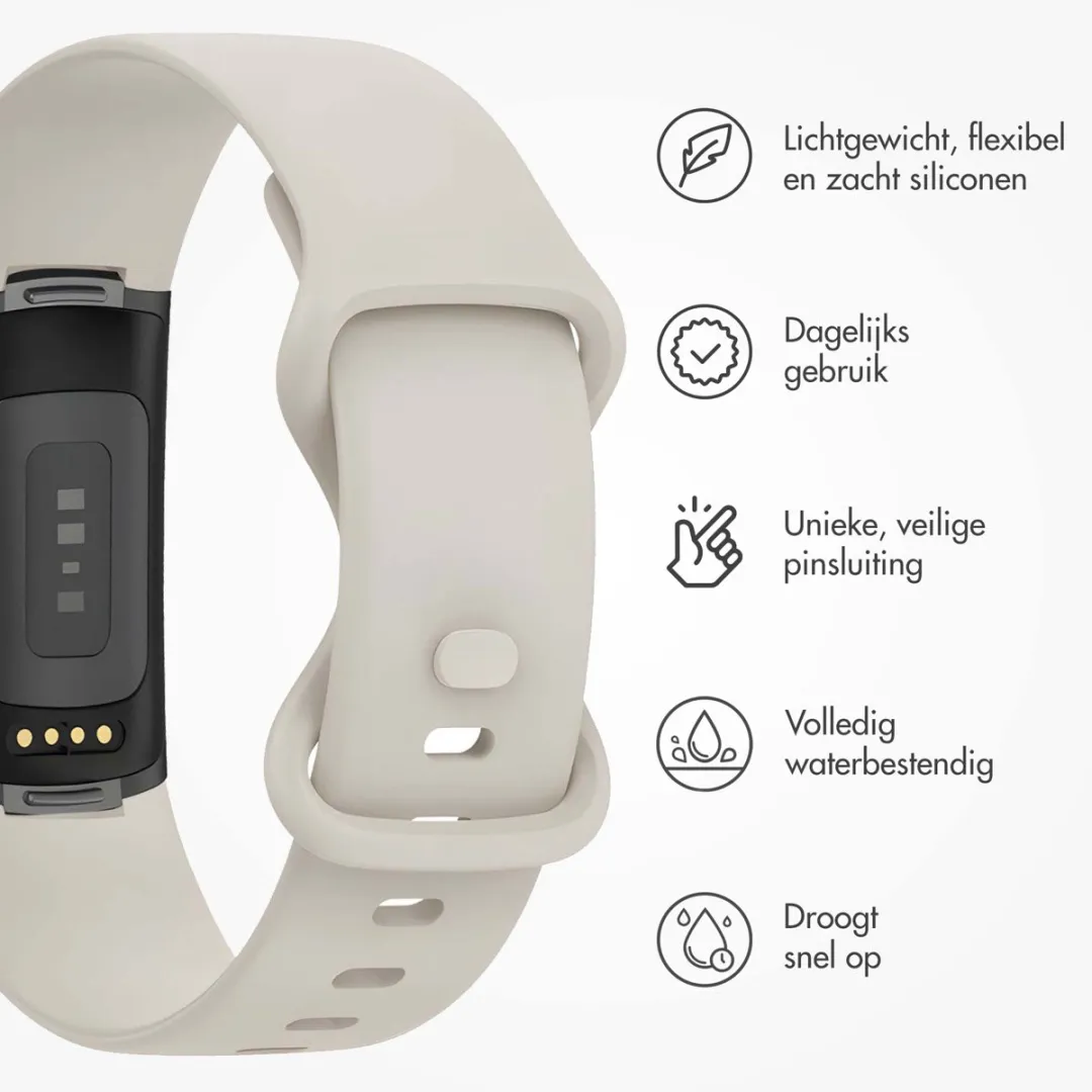Imoshion Siliconen Bandje SH00070388 - Fitbit Charge 5/6 - Beige