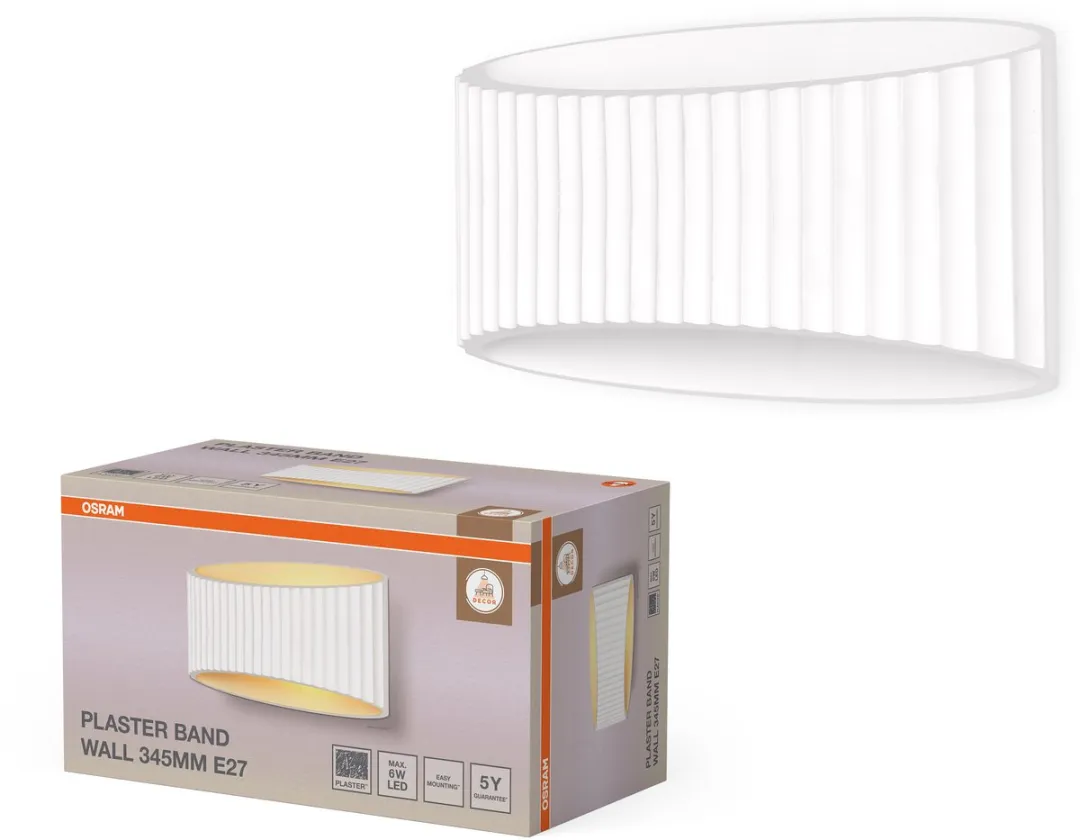 Osram Decor Plaster Band Wandlamp E27 - 345mm - Wit