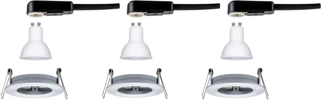Paulmann Nova Basisset LED-inbouwlamp IP44 GU10 3x6,5W 1380lm - Alu gedraaid - afbeelding 6 van 6