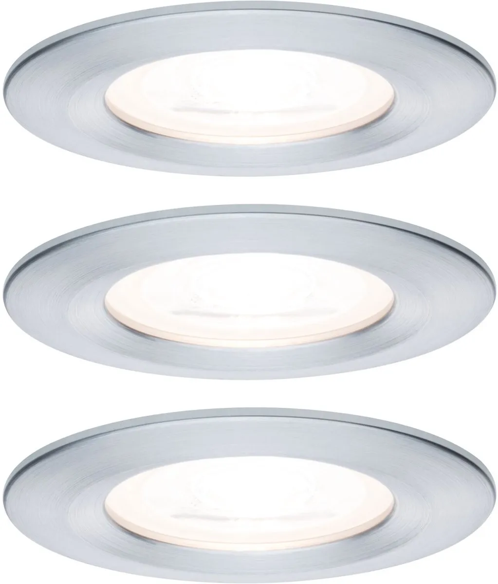 Paulmann Nova Basisset LED-inbouwlamp IP44 GU10 3x6,5W 1380lm - Alu gedraaid