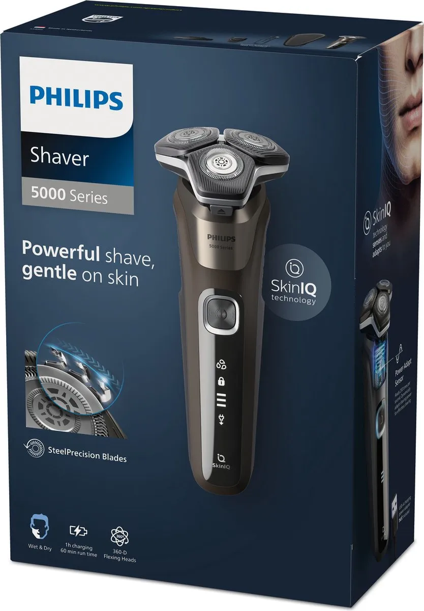 Philips Series 5000 S5886/38 Scheerapparaat - 3 Mesjes - Wet & Dry - Zwart/Bruin