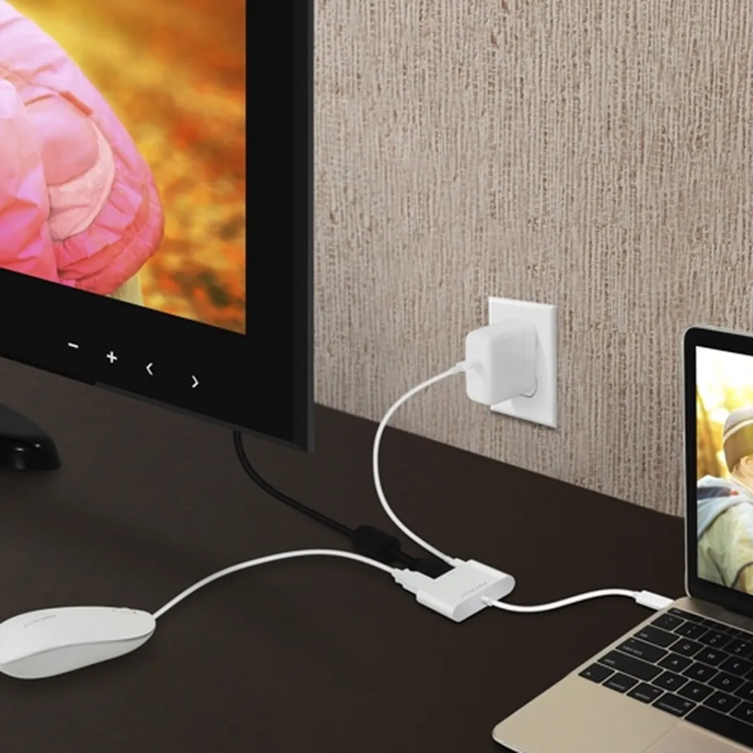 Macally UCHDMI4K USB-C Adapter 3-in-1 - 4K HDMI & 2x USB - Wit