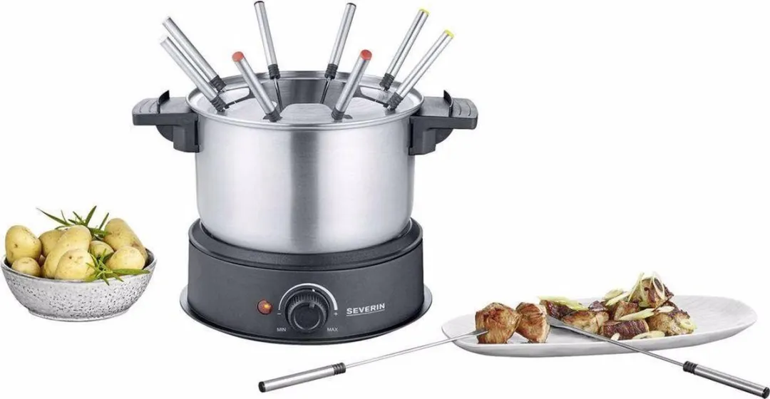 Severin FO 2470 Fonduepan - 8 Personen - 1500W - RVS/Zwart - afbeelding 6 van 6