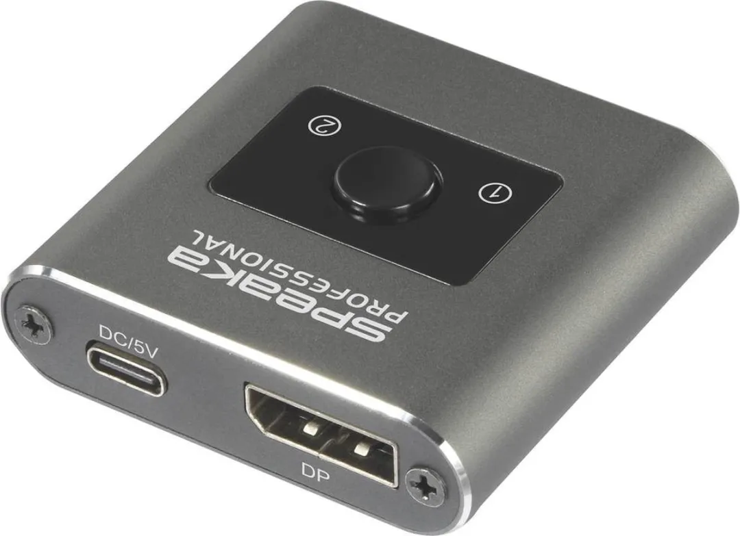 SpeaKa Professional SP-BDS-250 DisplayPort-switch 8K@60Hz - Grijs