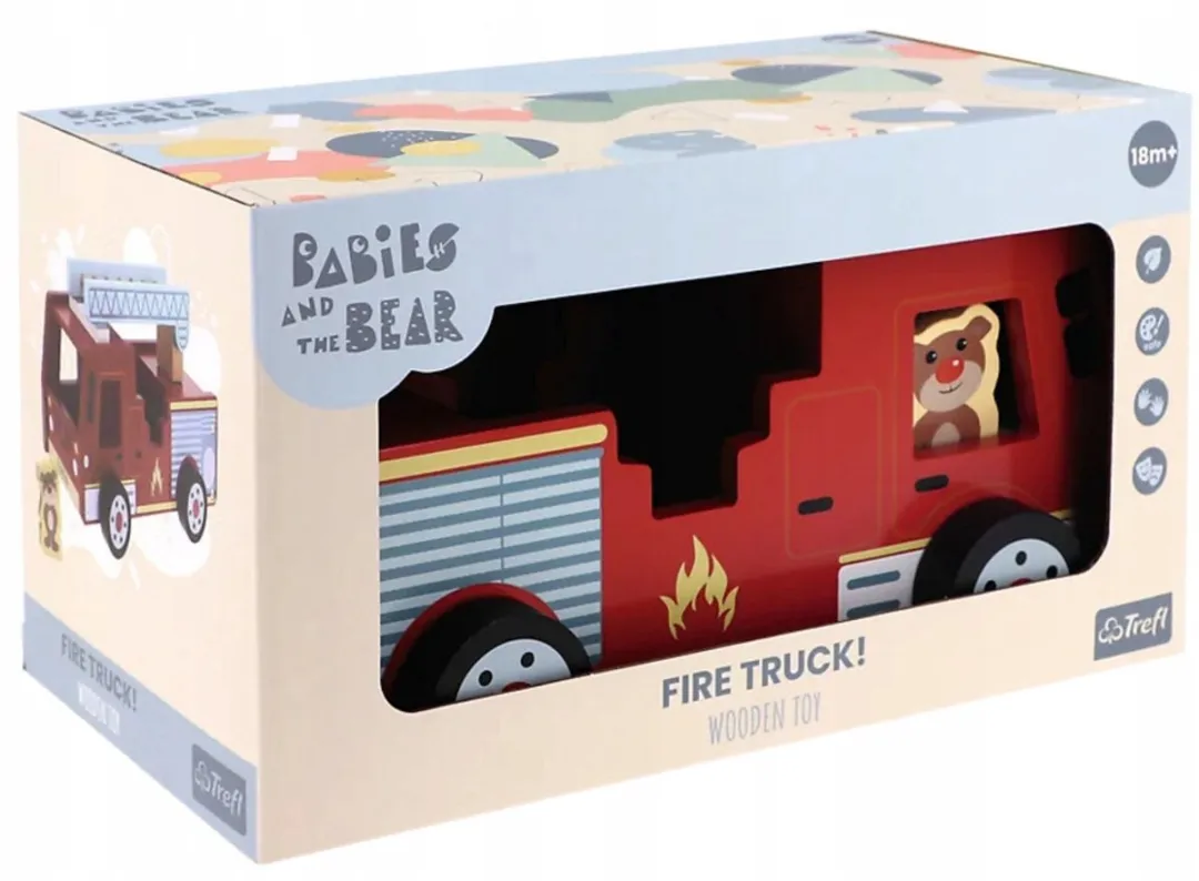 Trefl Houten Brandweerwagen Bobaski en Beer
