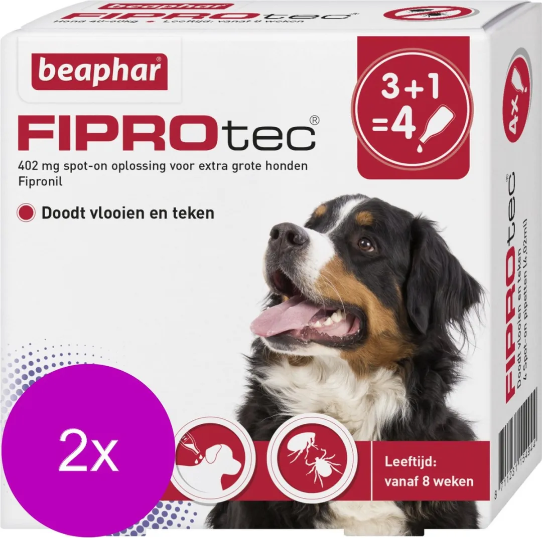 Beaphar Fiprotec Dog 3+1 Pipetten 4ml - 2x40-60kg