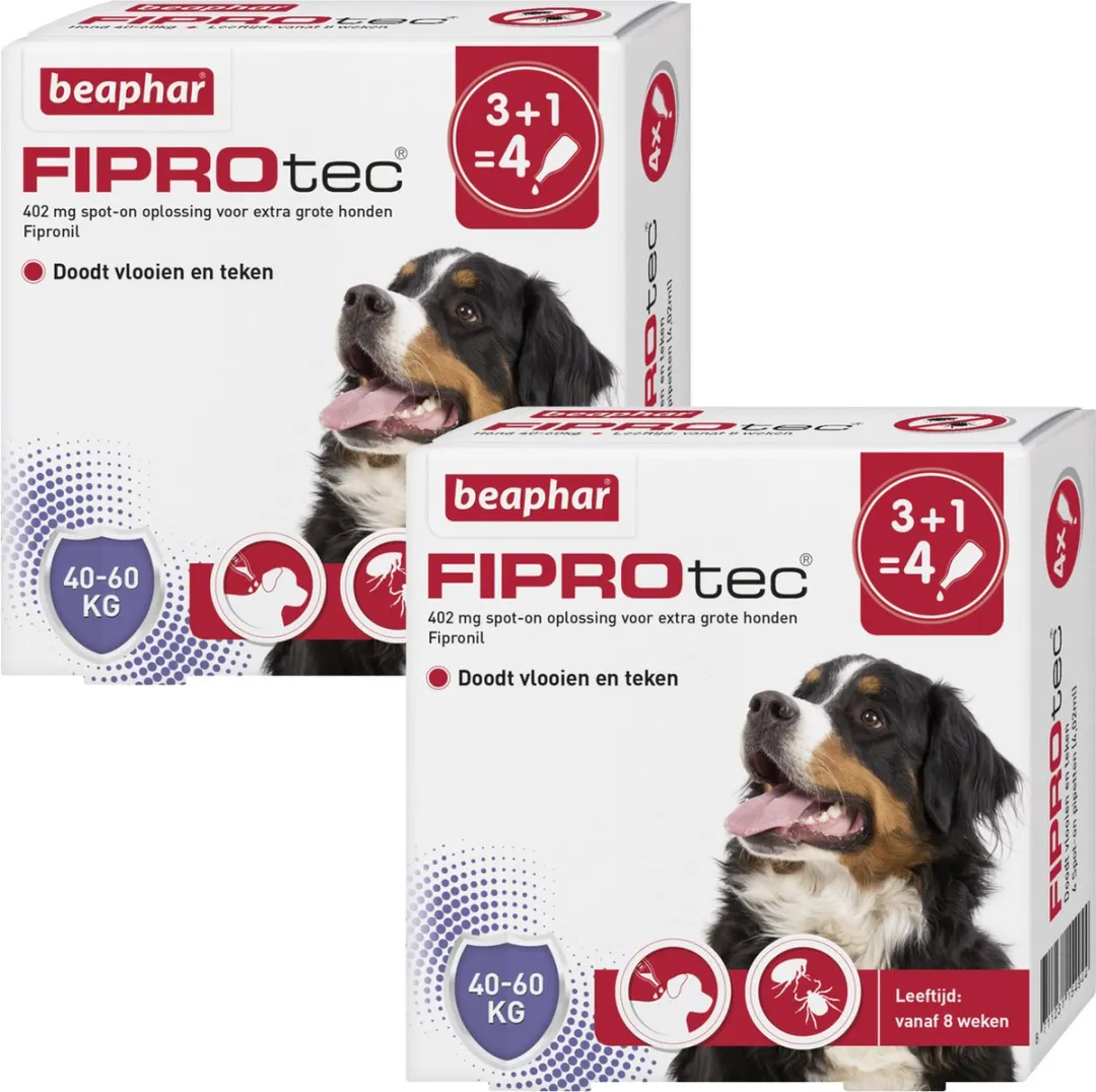 Beaphar Fiprotec Dog 3+1 Pipetten 4ml - 2x40-60kg