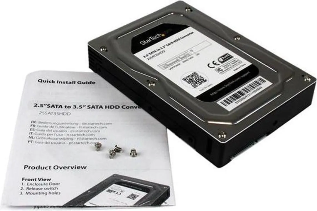 Startech 25SAT35HDD 2,5" naar 3,5" HDD-adapter - Zwart