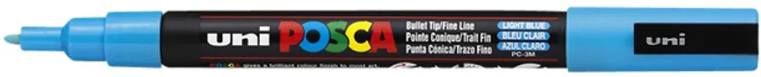 Posca PC-3M Fine Tip Verfstiften - Lichtblauw - 6 Stuks