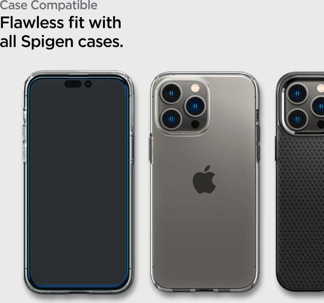Spigen Glas.tR Slim iPhone 14 Pro Max Screenprotector - 2 Stuks - afbeelding 6 van 6