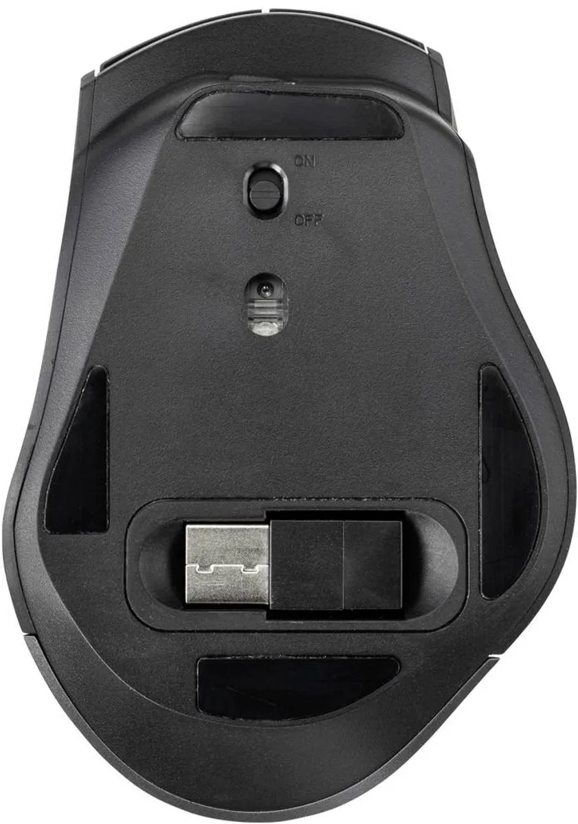 Renkforce RF-WM-300 Ergonomische Muis - Bluetooth - 7 Toetsen - 2400 DPI - Zwart/grijs