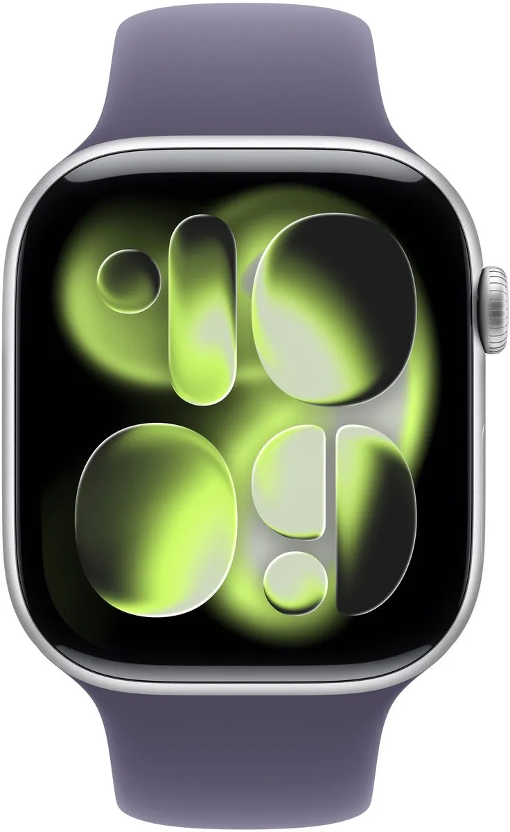Apple Watch 11 46mm Zilver Paars Sportband