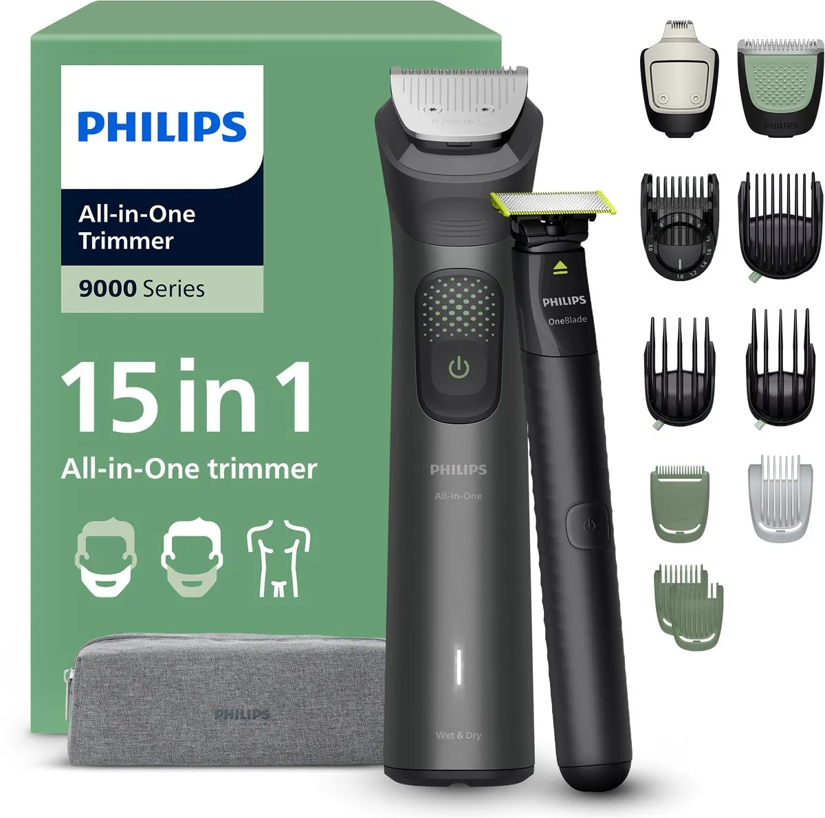 Philips Series 9000 MG9531/15 Multigroom - 15 in 1 - Zwart