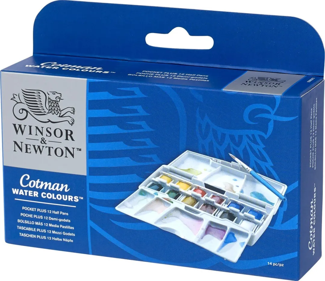 Winsor & Newton Cotman Aquarel Pocket Plus Set 12 Kleuren