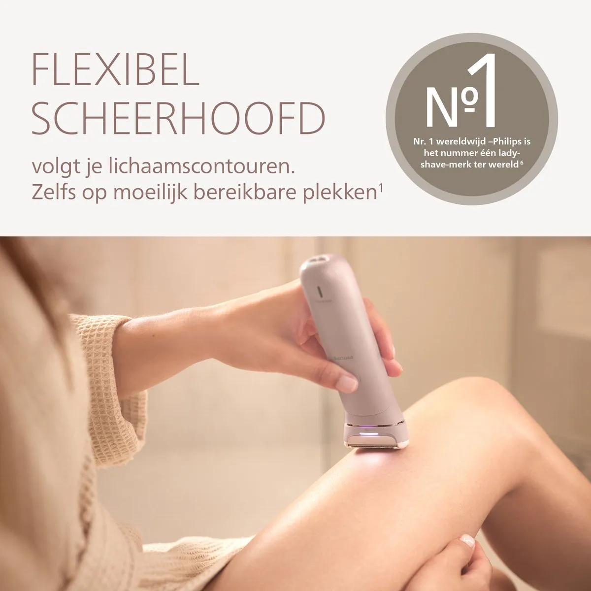 Philips Series 8000 Ladyshave | Een gladde scheerbeurt, zelfs op moeilijk bereikbare plekken | Met ingebouwd LED-lampje, 2 snelheidsstanden en 1 accessoire | Pink | BRL129/00