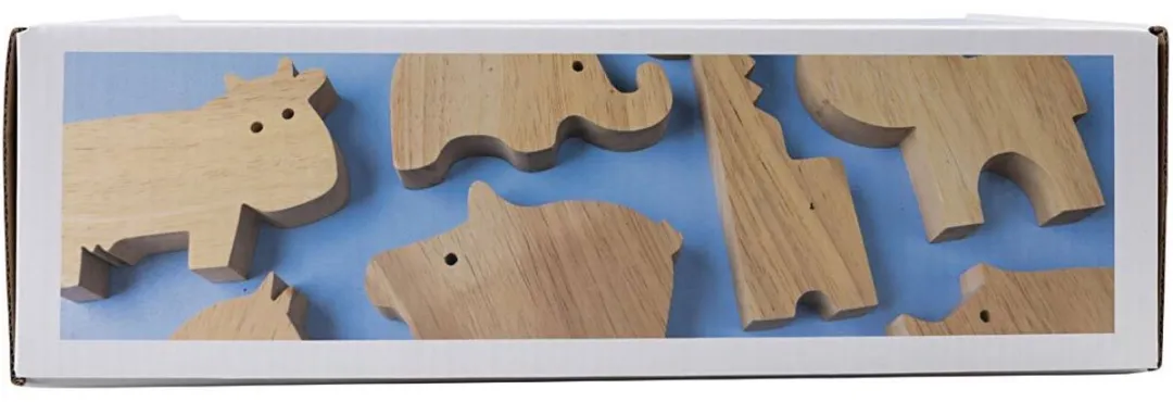 Creativ Company Houten Dieren Boerderij & Safari - 44 Stuks Multicolor