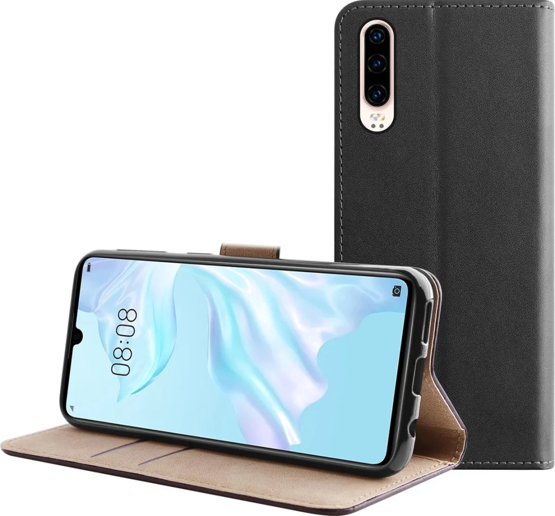 BMAX Leren Book Case Hoesje Huawei P30
