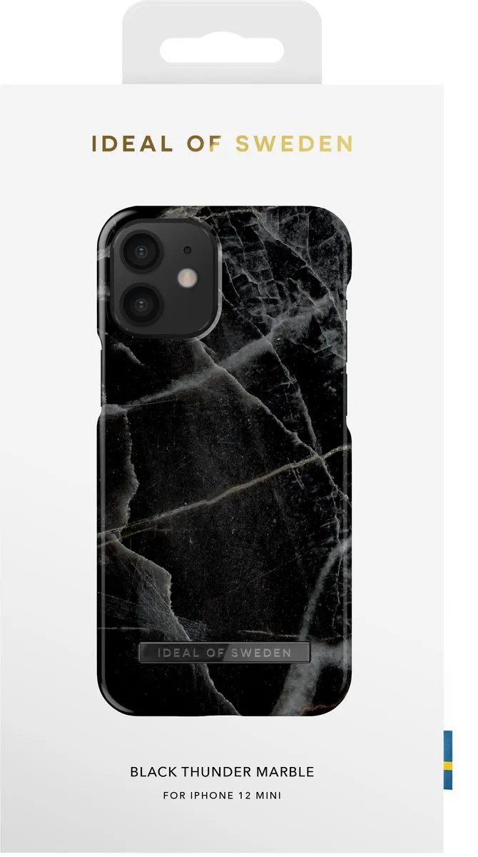 iDeal of Sweden iPhone 12 Mini Hoesje - Black Thunder Marble - afbeelding 2 van 5