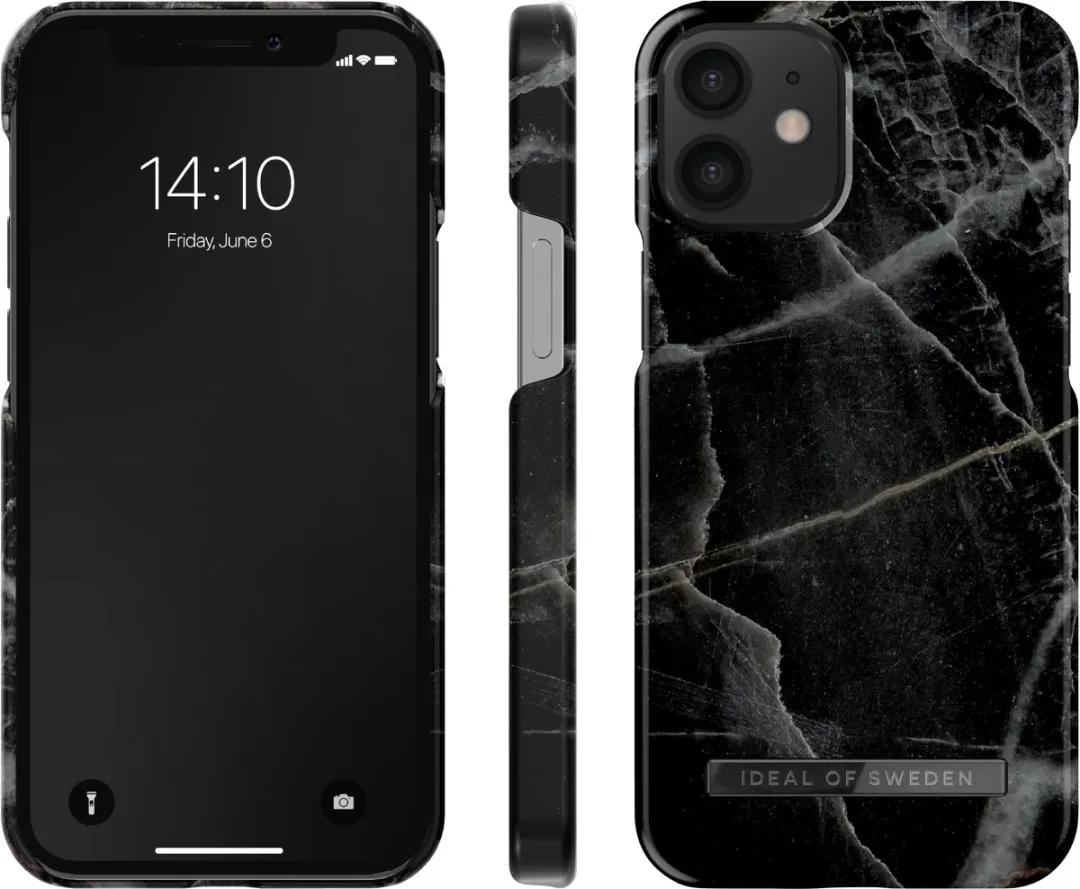 iDeal of Sweden iPhone 12 Mini Hoesje - Black Thunder Marble - afbeelding 4 van 5