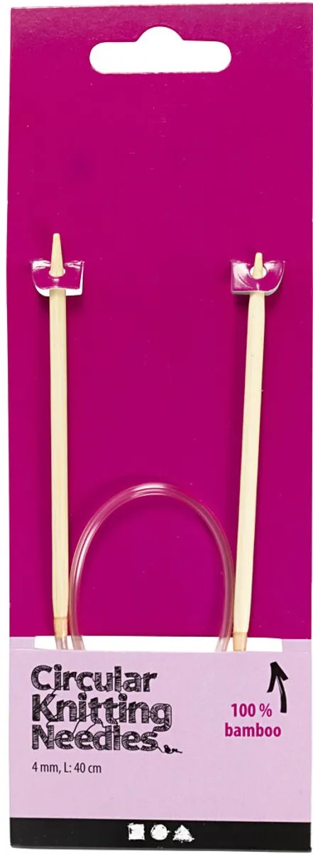 Creativ Company Rond Breinaalden Bamboe 4mm - 40cm - Multikleuren