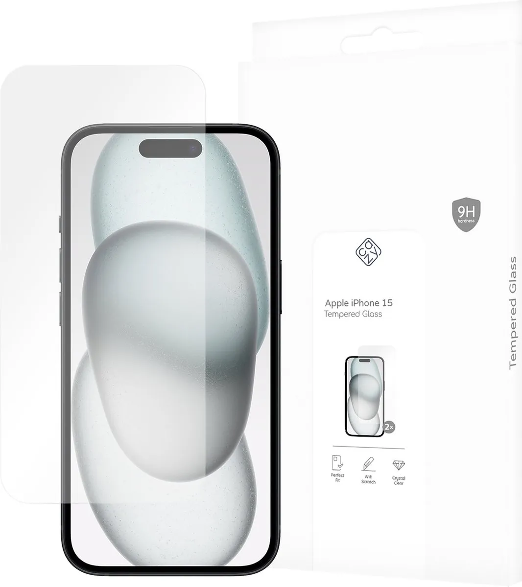 Just in Case Cazy iPhone 15 Screenprotector - 2 Stuks