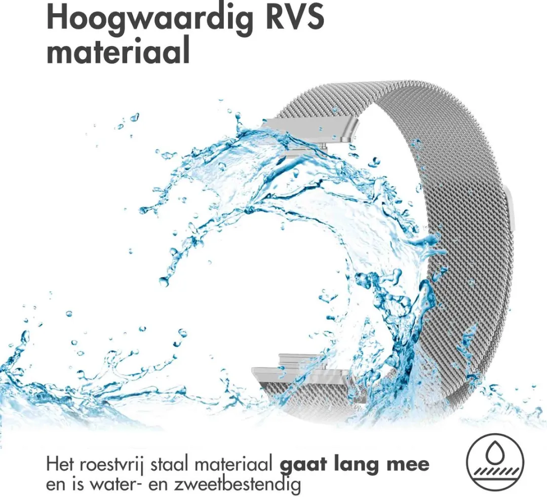 Imoshion Milanees Magnetisch Bandje Zilver - Huawei Watch Fit 2