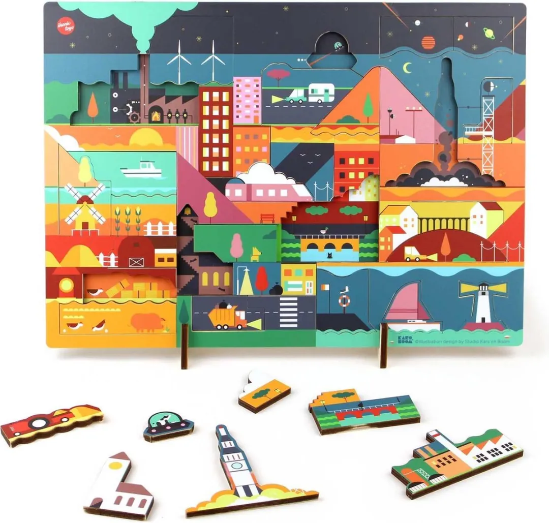 Houten Design Puzzel 'Nacht' - Kars en Boom