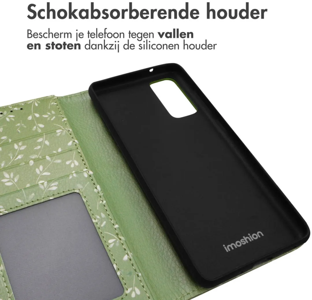 Imoshion Galaxy S20 FE Hoesje Green Flowers - 3 Pasjes