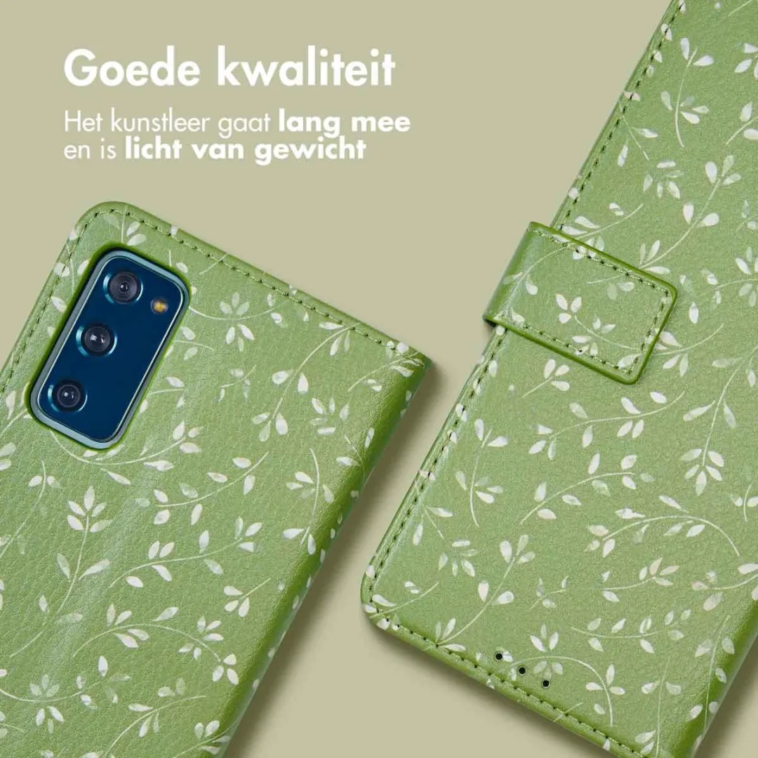 Imoshion Galaxy S20 FE Hoesje Green Flowers - 3 Pasjes
