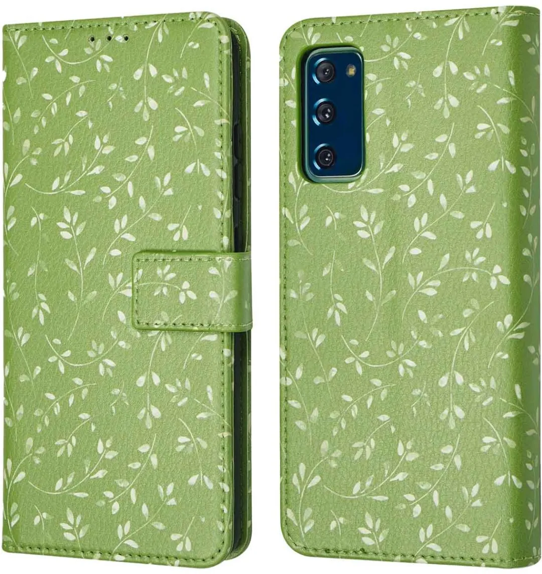 Imoshion Galaxy S20 FE Hoesje Green Flowers - 3 Pasjes