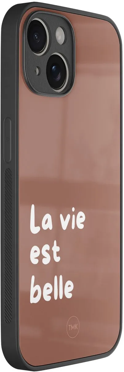 Casevibes iPhone 14 Hoesje - Bruin La Vie Est Belle - TPU Luxe